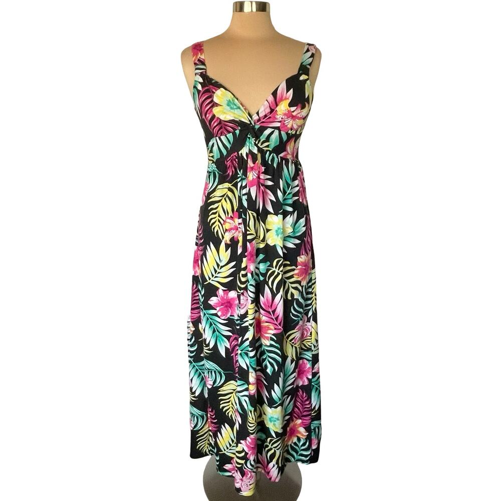 Harlow and Rose Twist Front Maxi DressTropical Print MED Resort Vacation Cruise